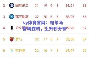 ky体育官网：帕尔马客场胜利，上升积分榜